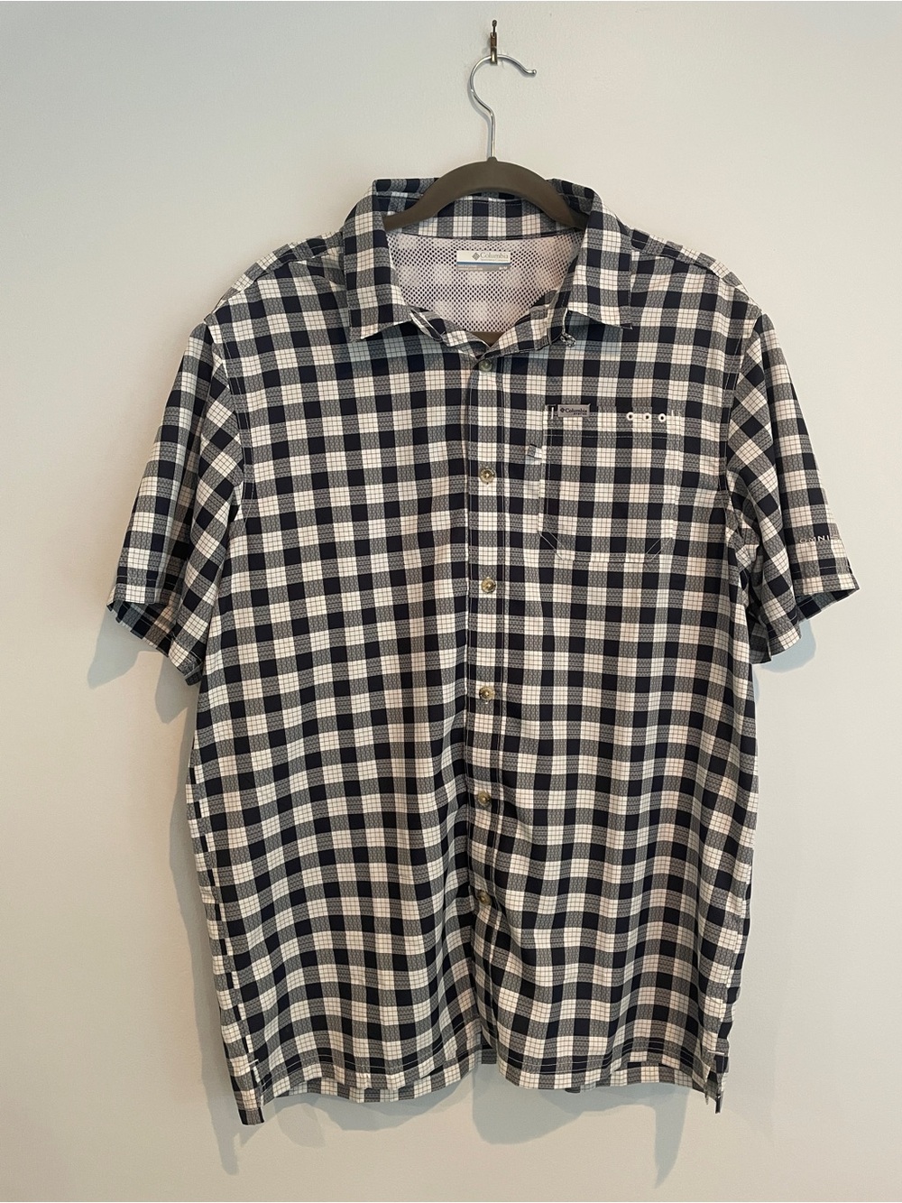Columbia Men's PFG Super Slack Tide Camp Shirt - Navy & White Check